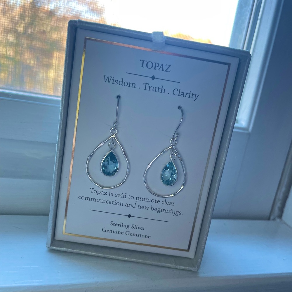Shivam (Made in India) Topaz Sterling Silver Earrings